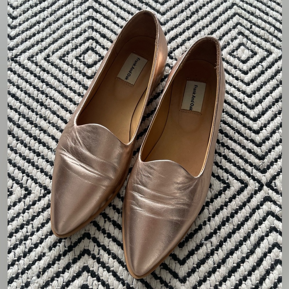 Frank and Oak metallic loafers size 6